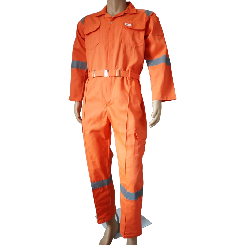 FLYTON Safety Protective Mens Construction Workwear Coveralls with reflective tape FT-1318R Orange D