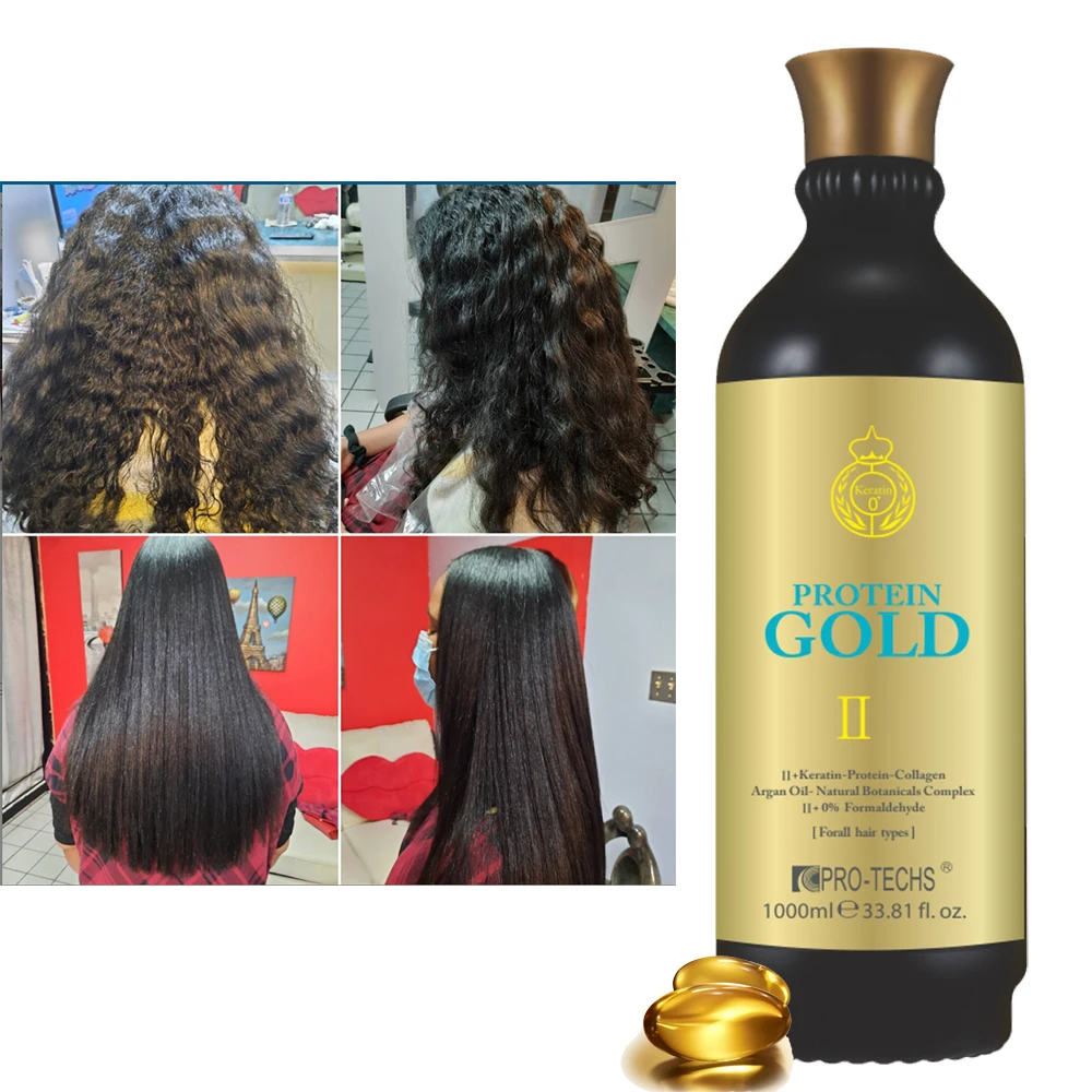 Factory Price PRO-TECHS Formaldehyde Free Keratin Gold Hair Treatment Proteins Super shiny Soft Best Straightening cream