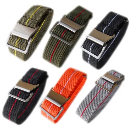 New arrival replacement woven nylon watch band black blue green quality skx strap