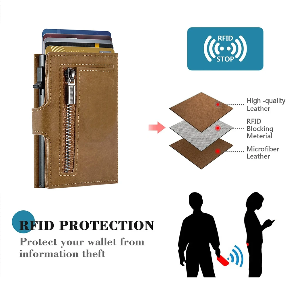 Custom Metal Wallet Credit Card Holder Aluminum Wallet With RFID Blocking