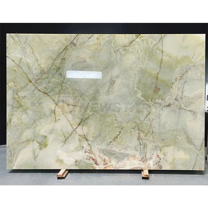 Newstar Wholesale Polished Green Jade Onyx Marble Stone Slabs For Table Bathroom Wall Onyx Tiles