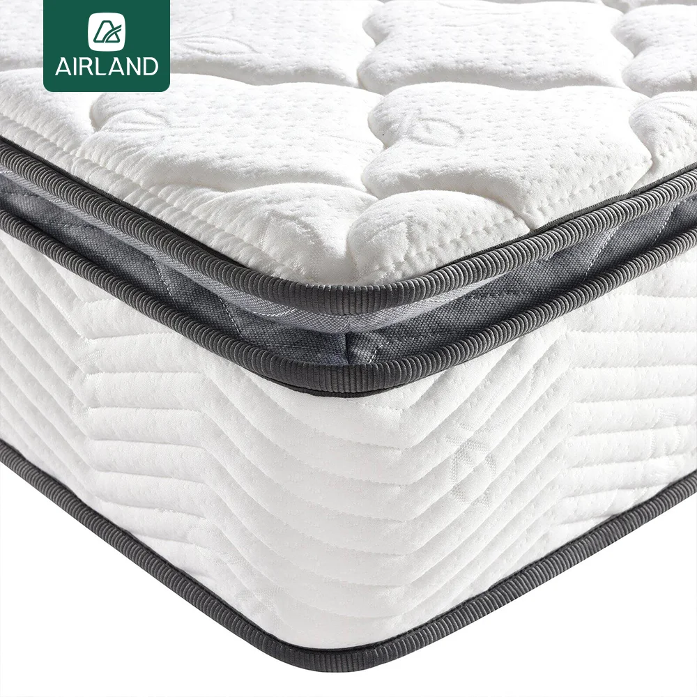 Euro Pillow Top Custom Factory Supply King Queen Full Single Size Memory Foam latex Pocket Spring Hotel Bed Mattresses in a Box