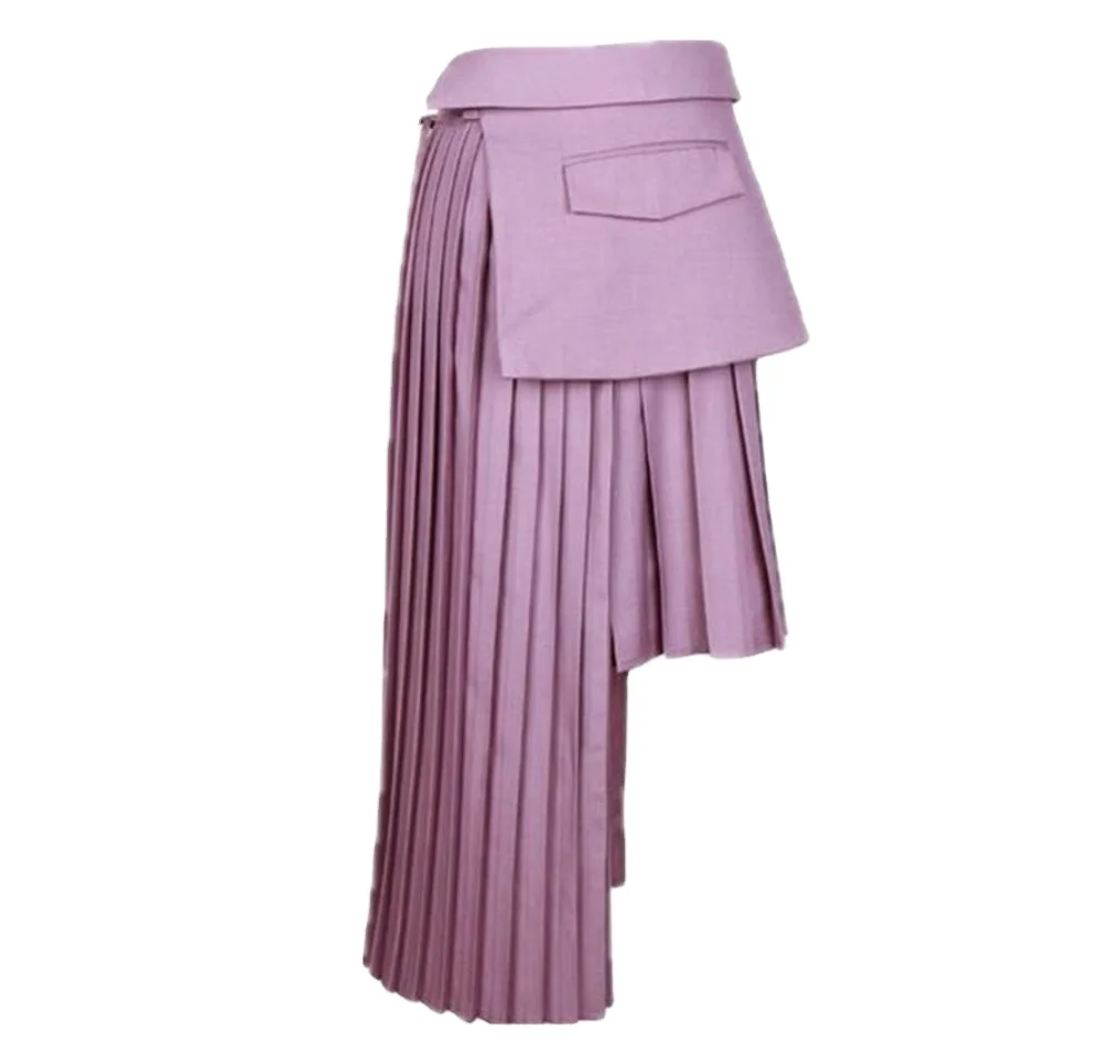 2021 China Dress Expansion Skirt Sashes Design Drape High Wasit Style Long Women Casual