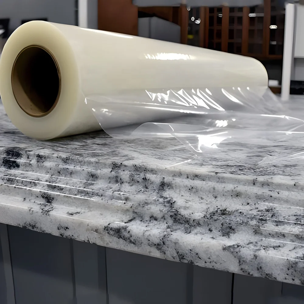 Free sample LDPE removable anti scratch dust sheet water proof tile Marble pattern glass protection film