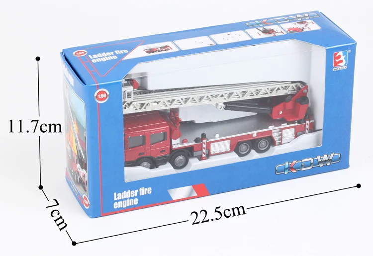 Diecast construction machinery 1:50 LADDER FIRE ENGINE Alloy Simulation model toys