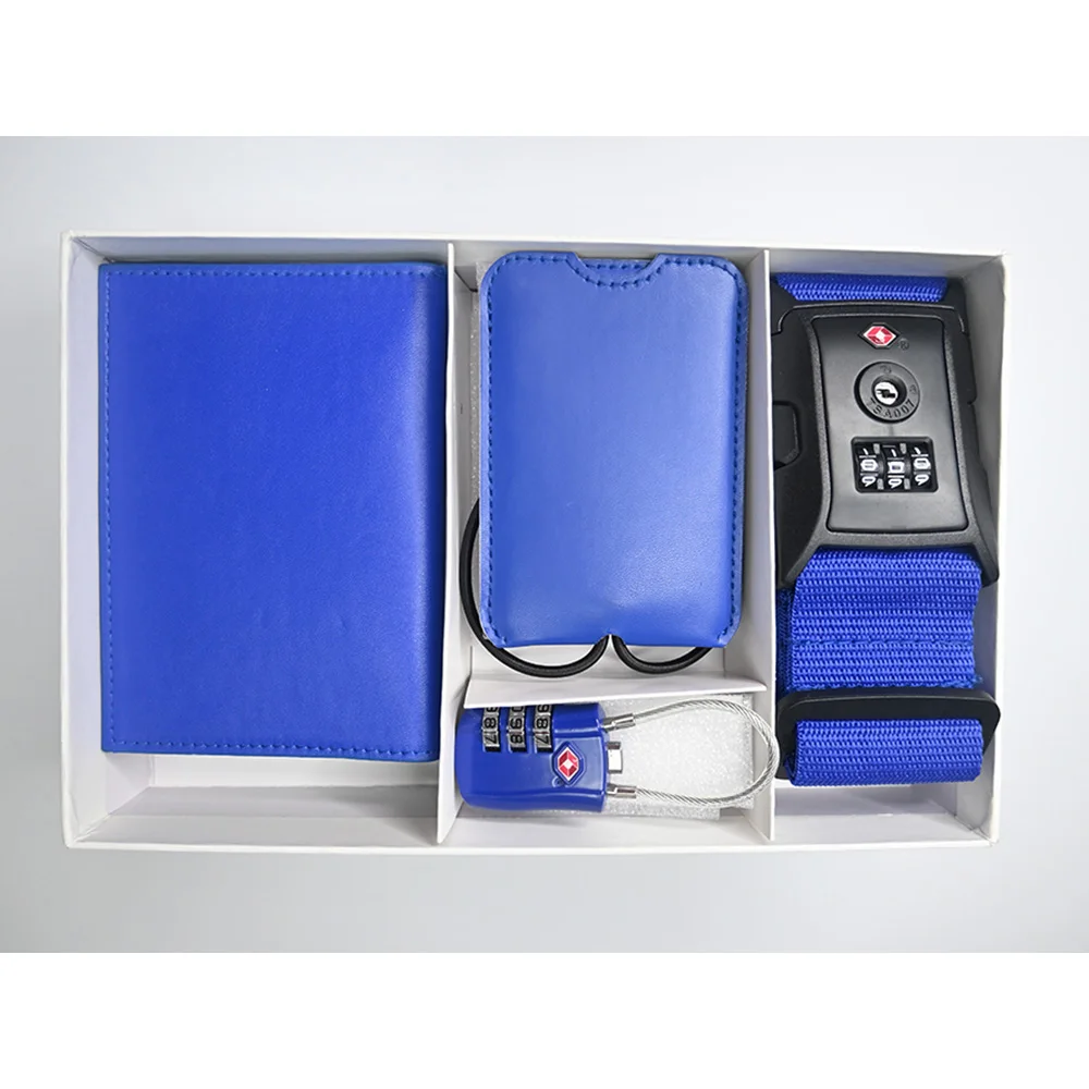 Travel Accessories Kit 4 PCS Passport TSA Lock Luggage Straps Suitcase Tags Travel All In One Convenient Set