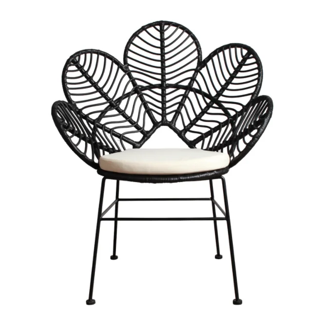 Nordic Outdoor Rattan Chair Single Flower