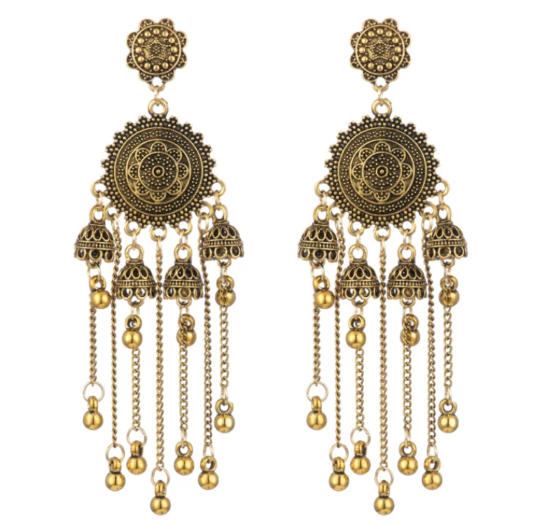 2021 new famous family style round bell Earrings accessories Indian exotic wholesale Earrings