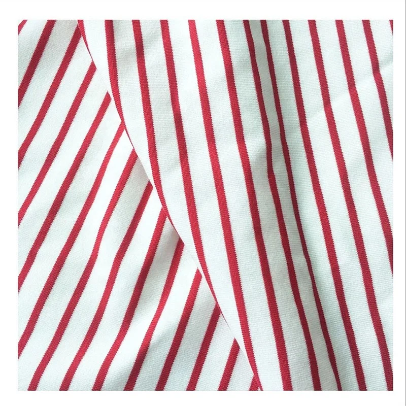 Wholesale rayon cotton blended knitted stripe comfort stretch yarn dyed fabric for clothes