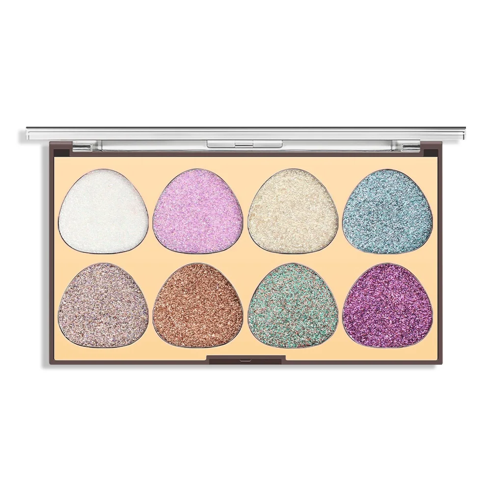8 color wholesale diamond cute custom loose pressed shimmer matte glitter gel eyeshadow palettes liner eye shadow  pigmented