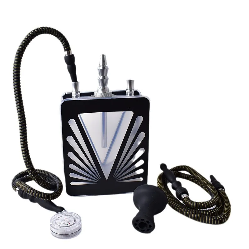 New Arabic Bottle Bar with Light Quiet Bar Hookah Finished Double Acrylic Triangle Pot Hookah Full Set