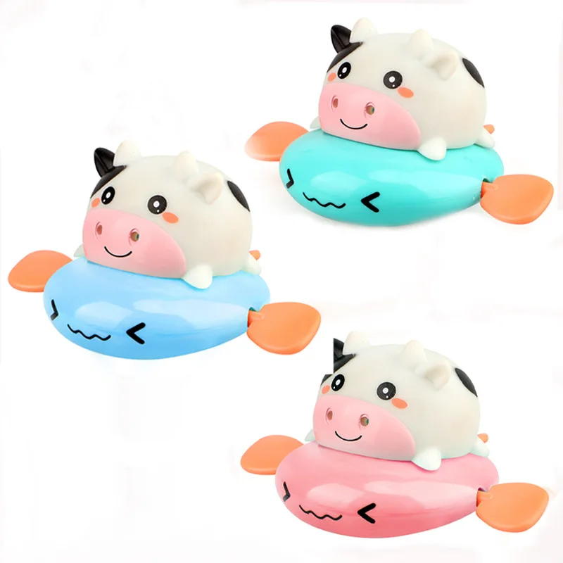 new design Calf Riding Flying Fish Clockwork Bath Toys Baby Bathtub Toys Swimming Water Spray Calf Bathroom Toy