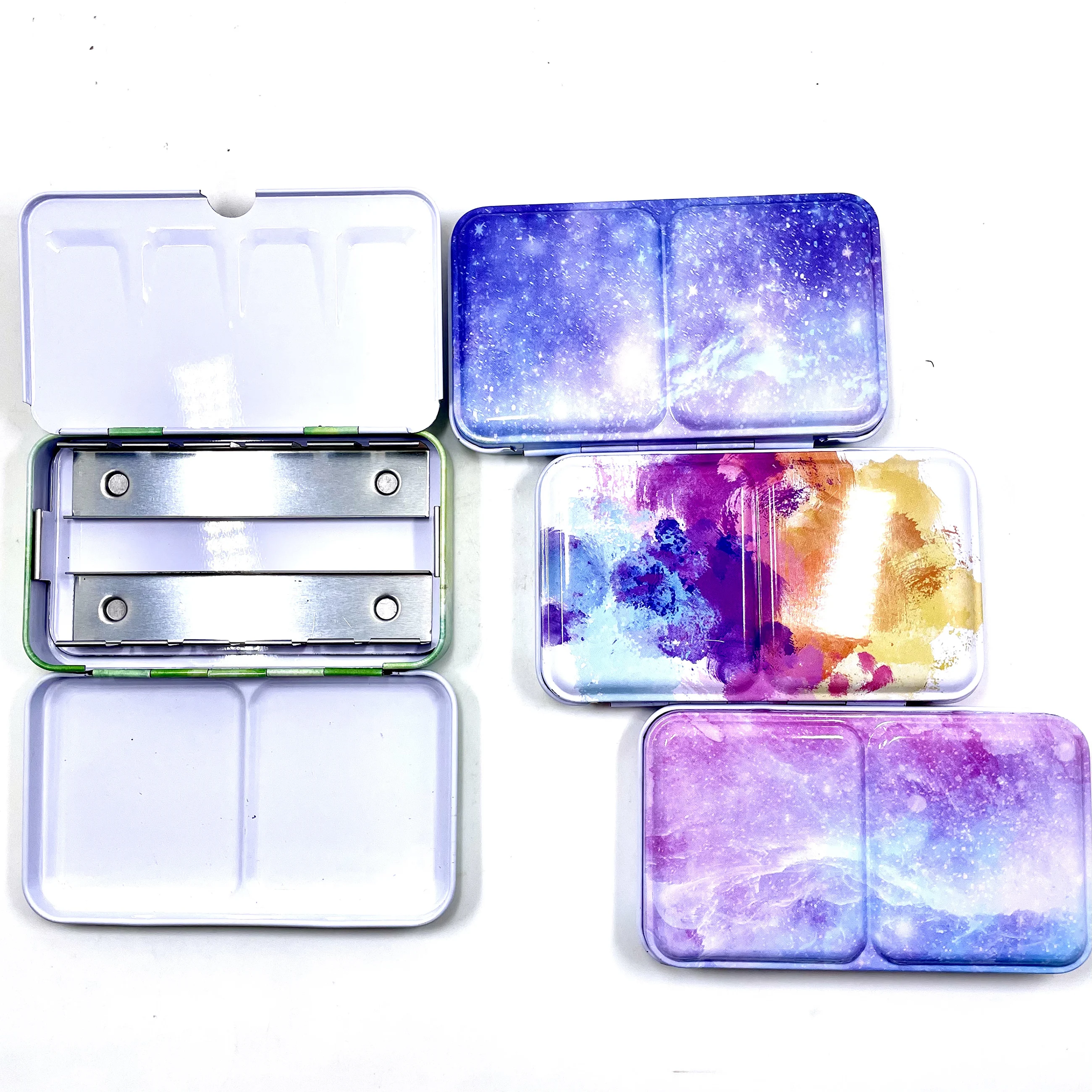 In Stock 12 Colors Empty Watercolor Palette Tin Box Paint for Watercolor / Acrylic 12 Half Pan Acuarelas