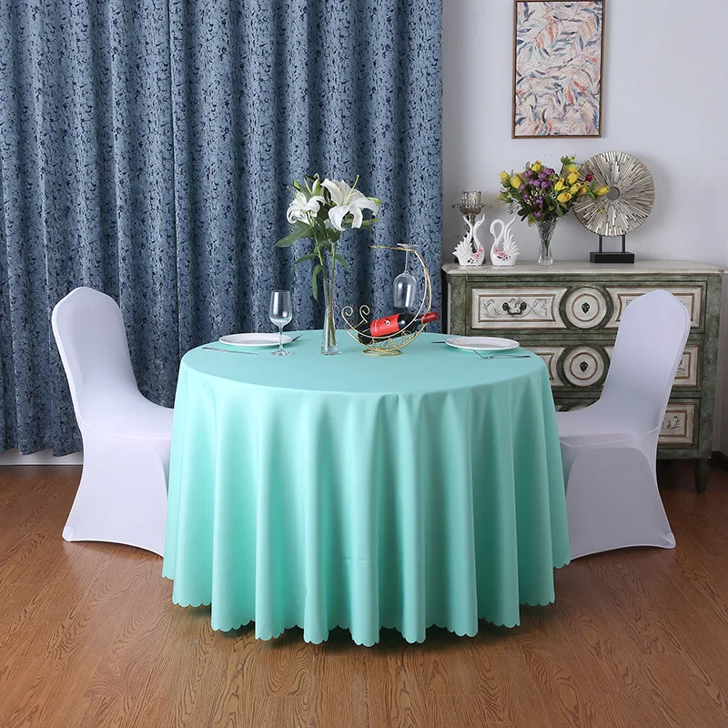 polyester wed table cover printed 120 custom linen white navy blue satin rectangle tablecloths  round table cloth for wedding