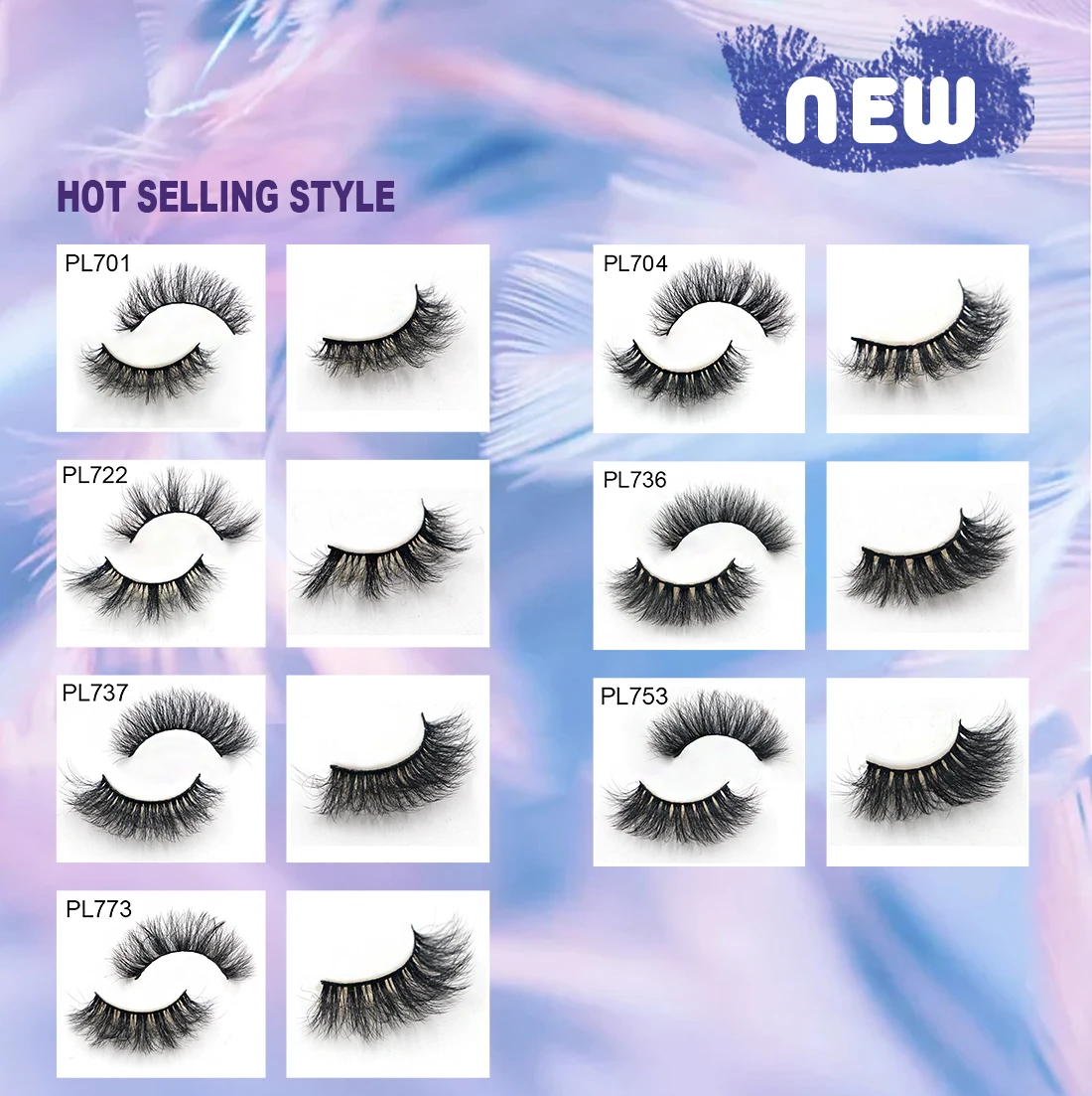 RTS Fast Shipping wholesale natural-looking premium quality 100% human hair handmade false strip eyelashes