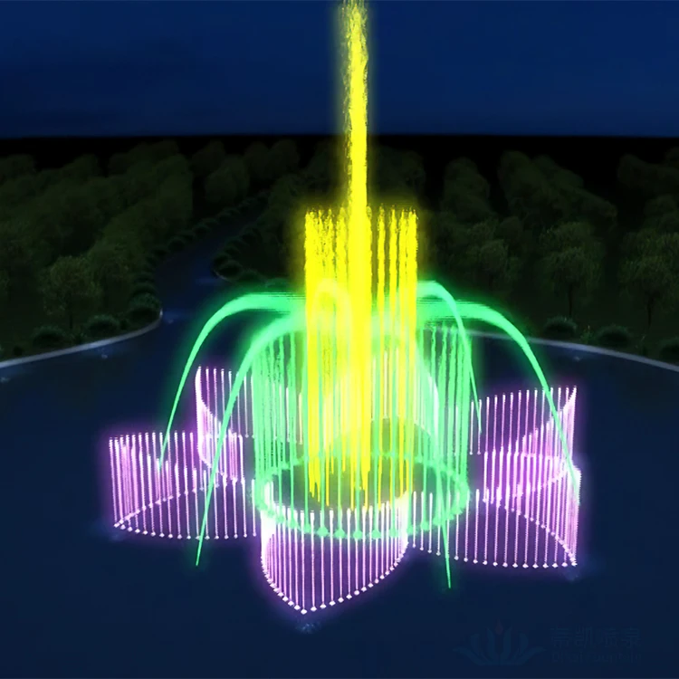 Современная крупномасштабная Простая установка, разнообразная Интерактивная производительность, фонтан воды, индивидуальное освещение, шоу
