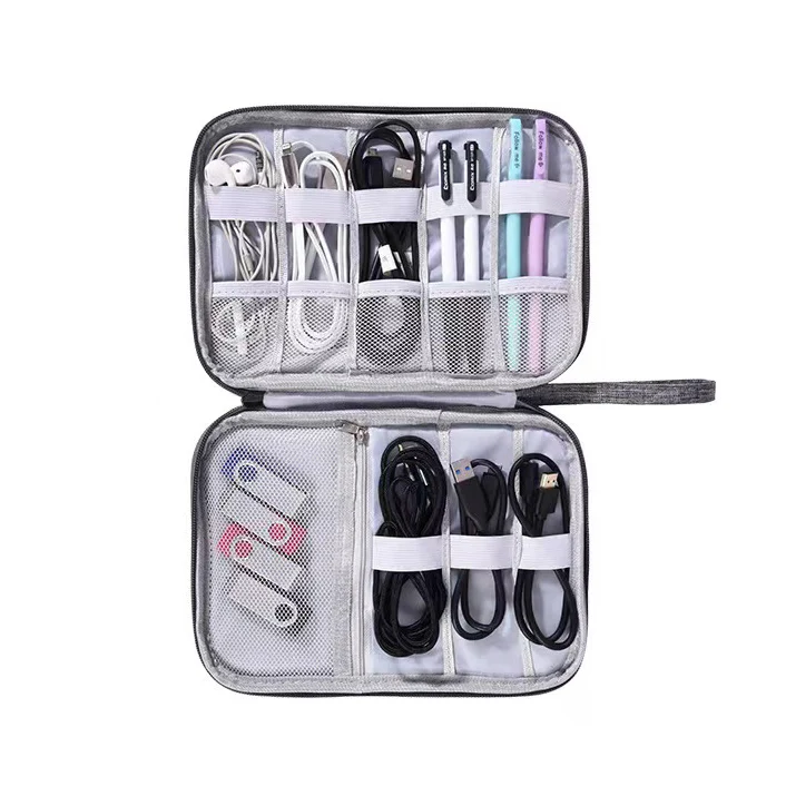 Custom cationic waterproof matte multifunctional digital bag travel portable earphone data cable storage bag