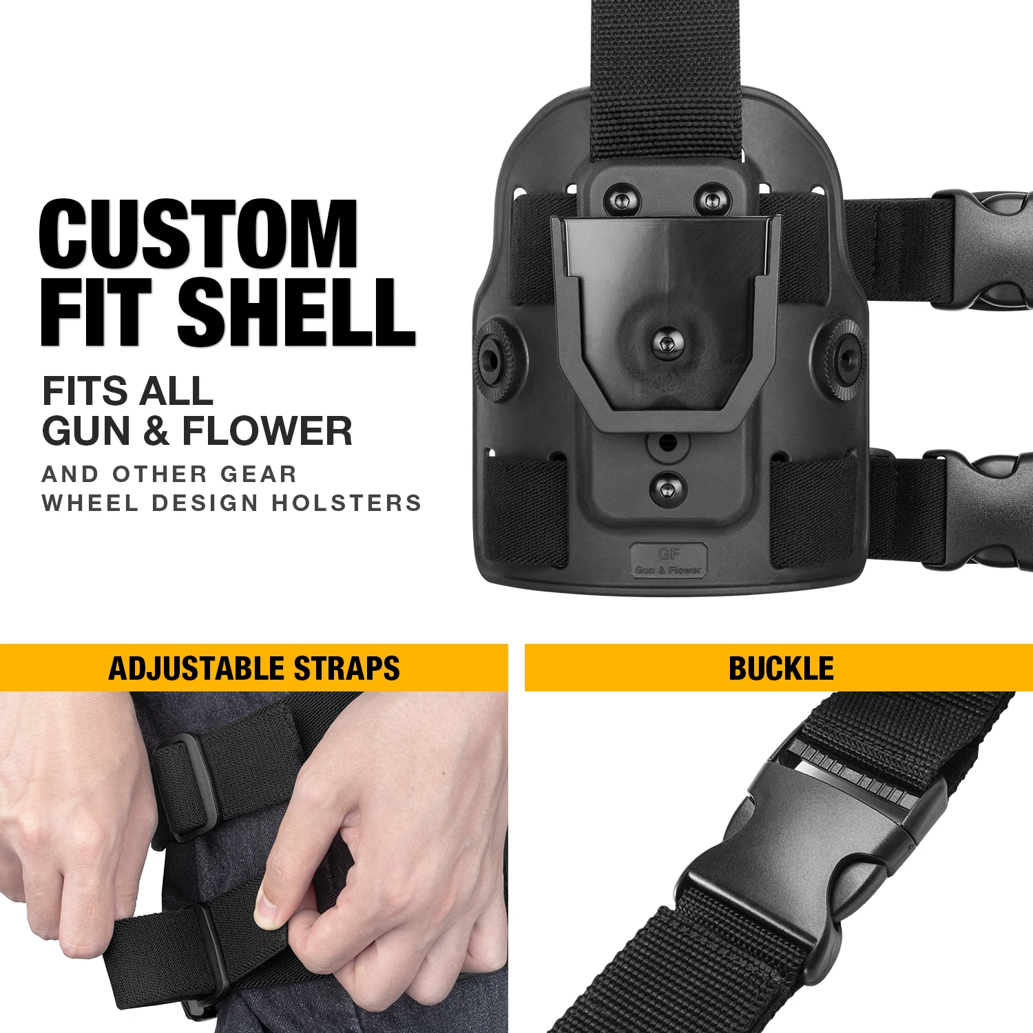 Gunflower Universal Drop Leg Quick Release Adjustable Holster Optics Ready