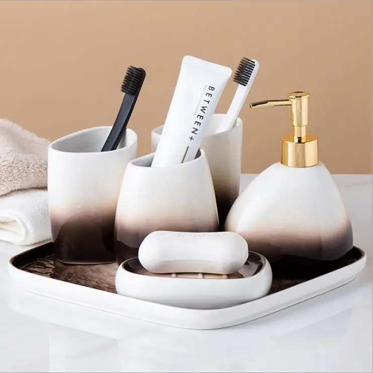 Gradient ceramics washroom set bathroom accessories Six-piece suit set