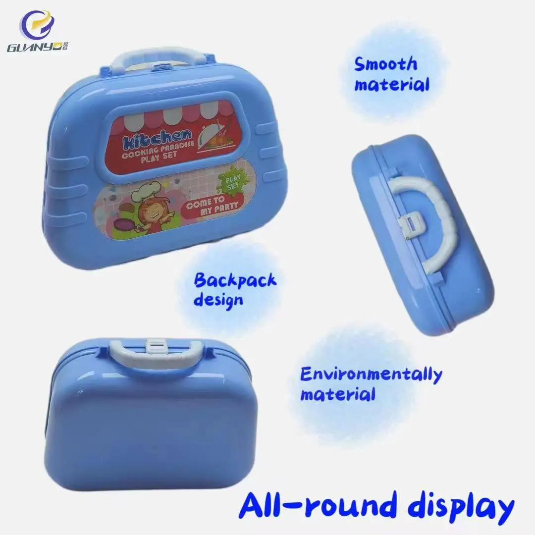 Hot Sales Education Fun Puzzle Mini Play House Vegetables Kitchenware Storage Authentic Toy Set Children Gift Suitcase Pizza Set