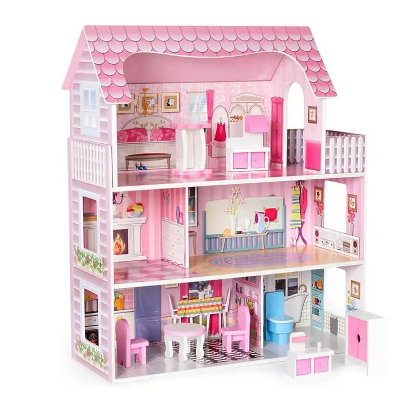 Новый стиль Кукольный Домик принцессы деревянный игрушечный домик с мебелью кукольный подарки для девочек 3 + мечтательный