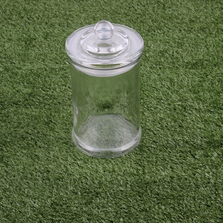 Glass Cookie Candy Penny Jar with Glass Lid Old Fashioned Clear Round Storage Container