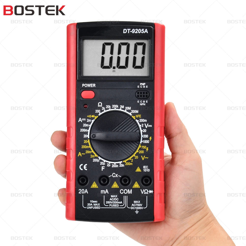 Цифровой мультиметр BOSTEK DT9205A измеритель напряжения постоянного и переменного тока амперметр тестер Гц