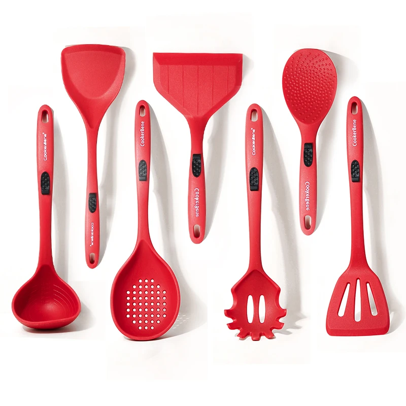 High temperature heat resistant silicon utensils cooking kitchen silicone spatula set