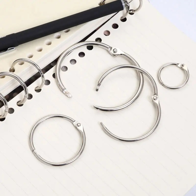 Loose leaf binder rings Hinged bulldog clip loose leaf ring binder clips rings book