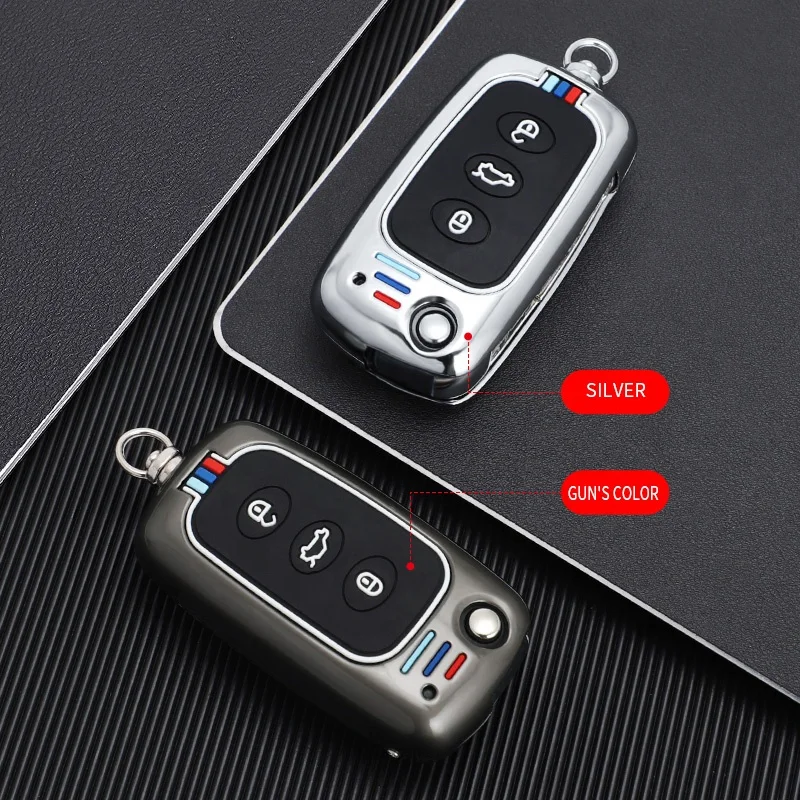 Zinc alloy car key case cover For Volkswagen Polo Golf 5 6 7 VW Passat Touareg Tiguan Beetle Bora Key Shell Car Accessories