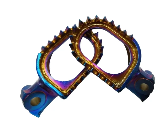 Titanium burnt blue  foot pegs for  Yamaha YZ65 2018-2023