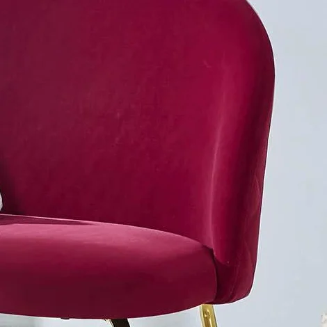 
modern luxury wine red velvet golden plating metal frame home lounge single sofa accent leisure chair for living room 