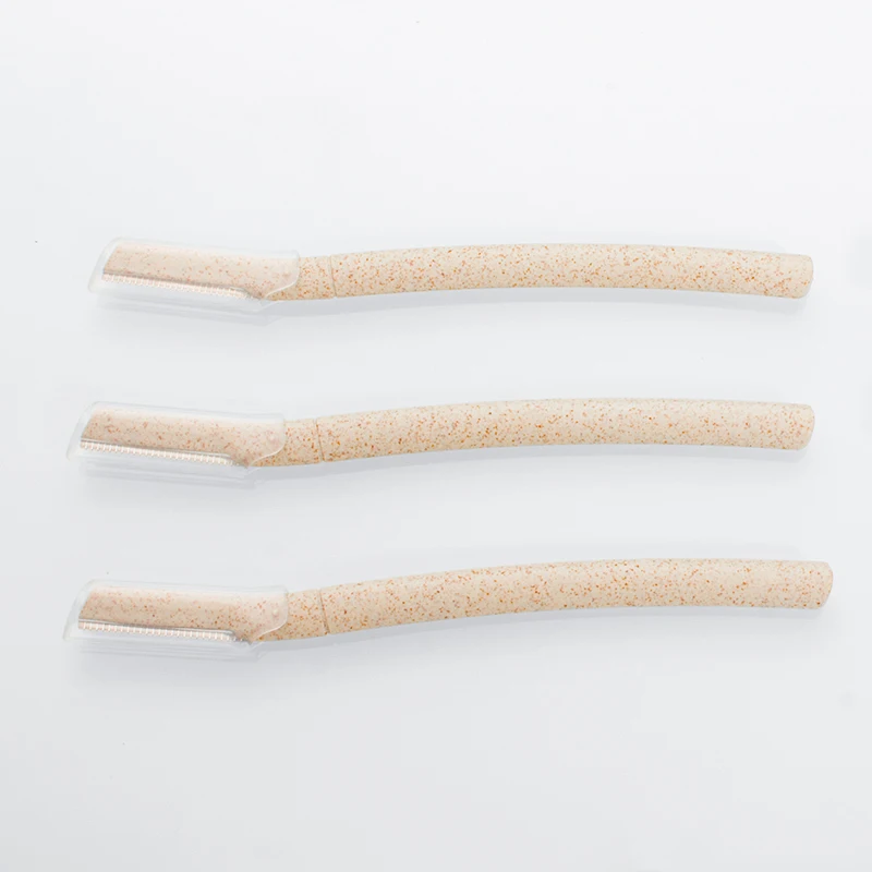 Wheat Straw Facial Hair Remover Dermaplaning Tools Biodegradable Facial Eyebrow Trimmer Peach Fuzz Razor With Sensitive Skin