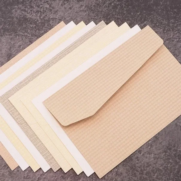 Custom Wedding Invitation Fancy Kraft Paper Foil Envelopes with Card