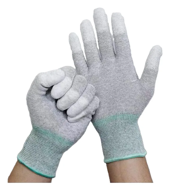 Industrial Knitted Assembly Anti-Skid Esd Cotton Gloves for Controlled Environments