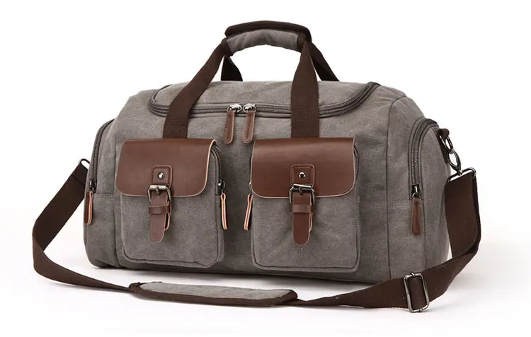 Canvas Vintage Backpack Overnight Bag Gym Men Women Luggage Crossbody Bag with Laptop Compart Travel Handbags