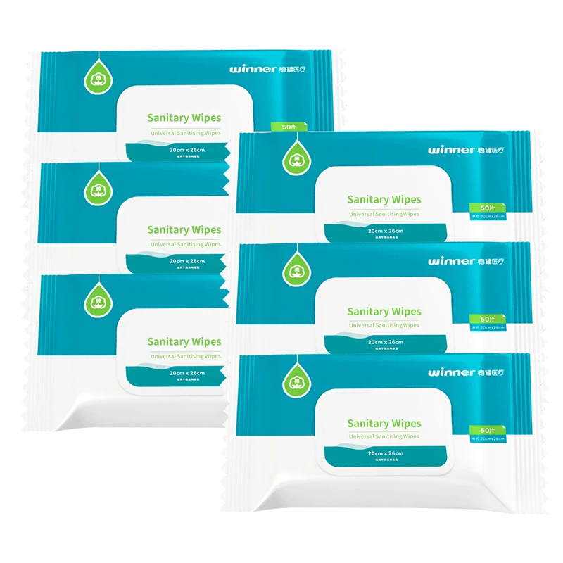 Winner OEM Eco-Friendly Antibacterial Wet Wipes Spunlaced Nonwoven Fabric Quaternary Ammonium Salt Compounds Pure Cotton Wipes