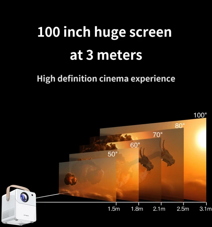 Projector 4k Android Smart Bluetooth Wi-Fi Smart Projector 4K Android Smart Projector With Speaker for Home Theater