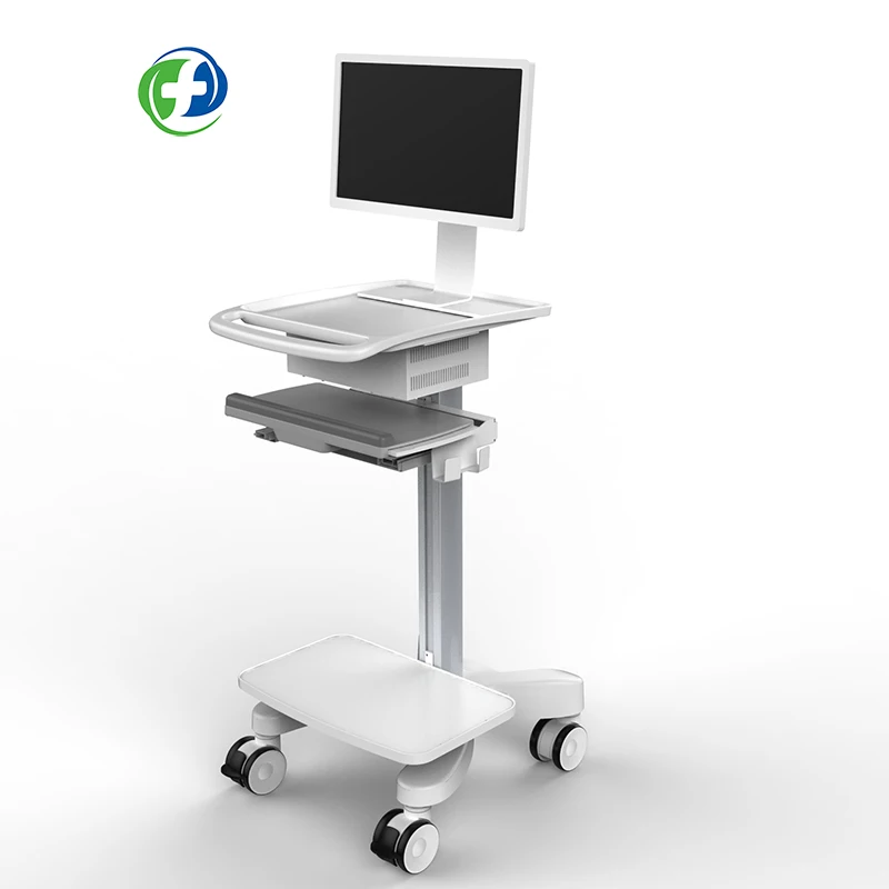 New style hospital medical tablet telehealth solution abs plastic computer monitor trolley