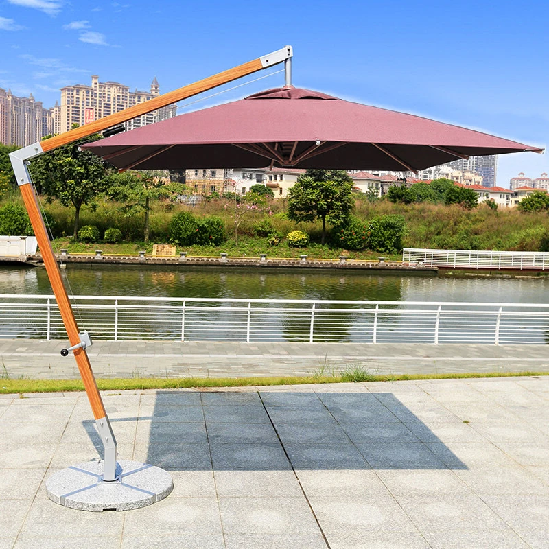 FEAMONT Luxury Design Garden Big Square Wooden Hanging cantilever Umbrella