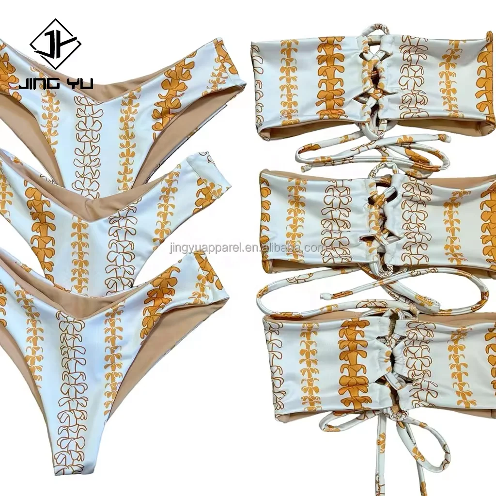 2024 New Custom Private Label Custom Bikini Printed Swim Suits Bikini Set Hawaiian Bathing Suits For Women
