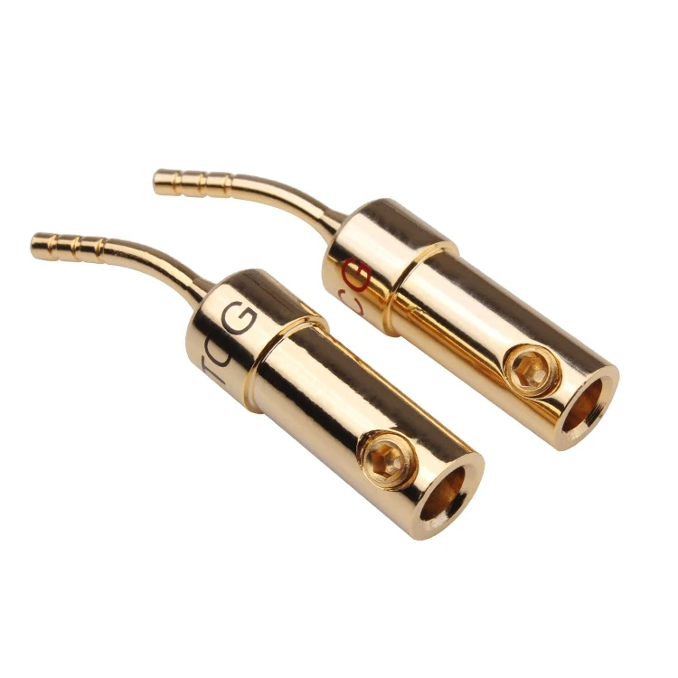High-End banana jack Speaker Cable Pin Angel Wire Screws Lock Connector Gold Plated Copper Male Audio & Video 2mm Banana Plug