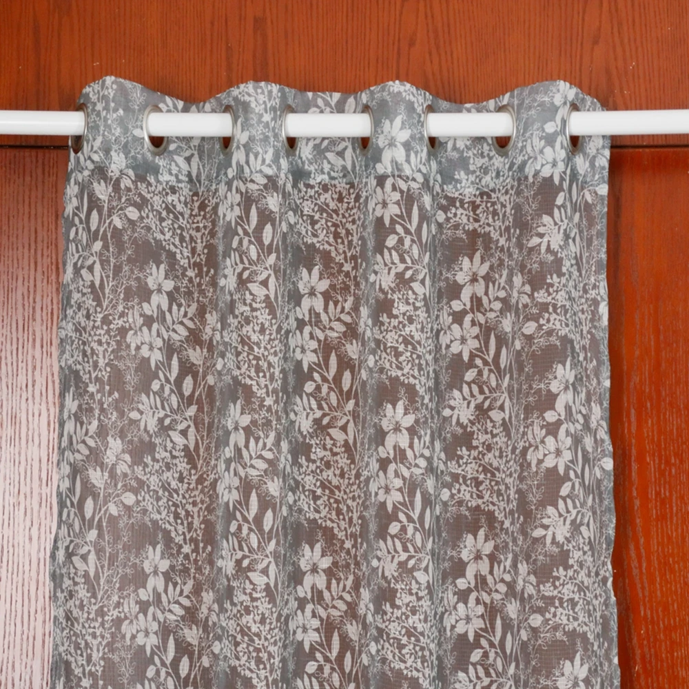 OWENIE Sheer Fabric Voile Grommet Window Curtain Suitable for Living Room/Bedroom Geometric Zigzag Gauze Curtain