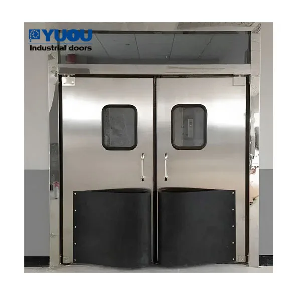 Industrial For Warehouse And Processing Areas Impact Double Free-Swing Traffic With Stainless Steel Frame Doors