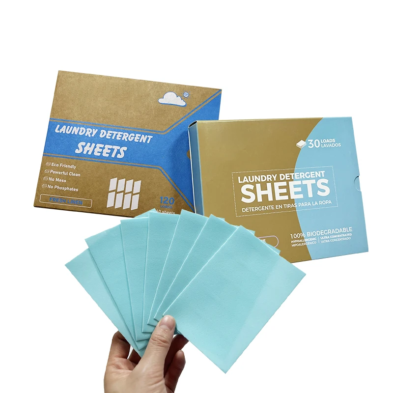 Hot selling home cleaning sheet biodegradable washing strips laundry detergent sheet tablets