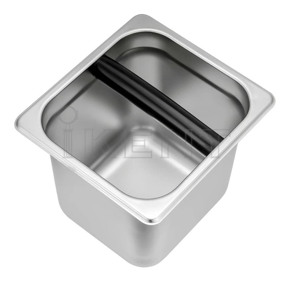 Espresso Knock Box Stainless Steel Recycle Coffee Grind Dump Bin Knock Box Container Coffee Ground Knock Bin