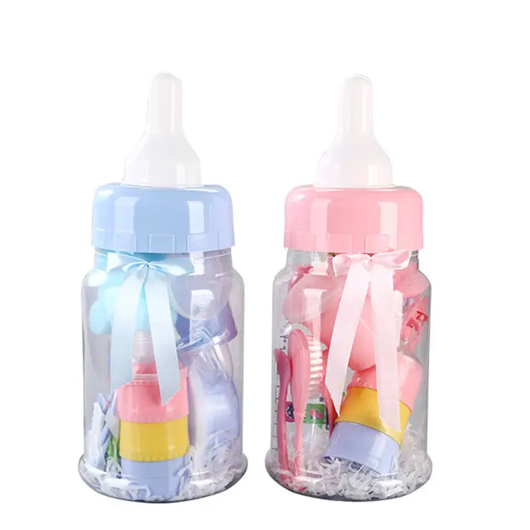 MU PC Plastic Decoration Dollsa Doll Bank Feeding Baby Big Bottle Cup Set With Small Feeding Bottles