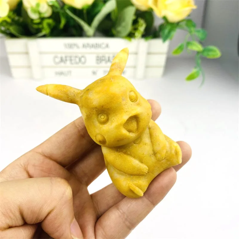Wholesale Natural Crystals Crafts Cute Animal Figurine Yellow Jade for Gift&Decoration