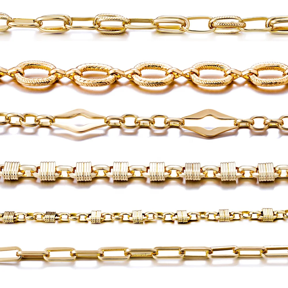 Wholesale Gauge Wire Chains 18K Gold Plated Link Chain Bulk For Women Diy Choker Necklace Bracelet Jewelry Making Accessories