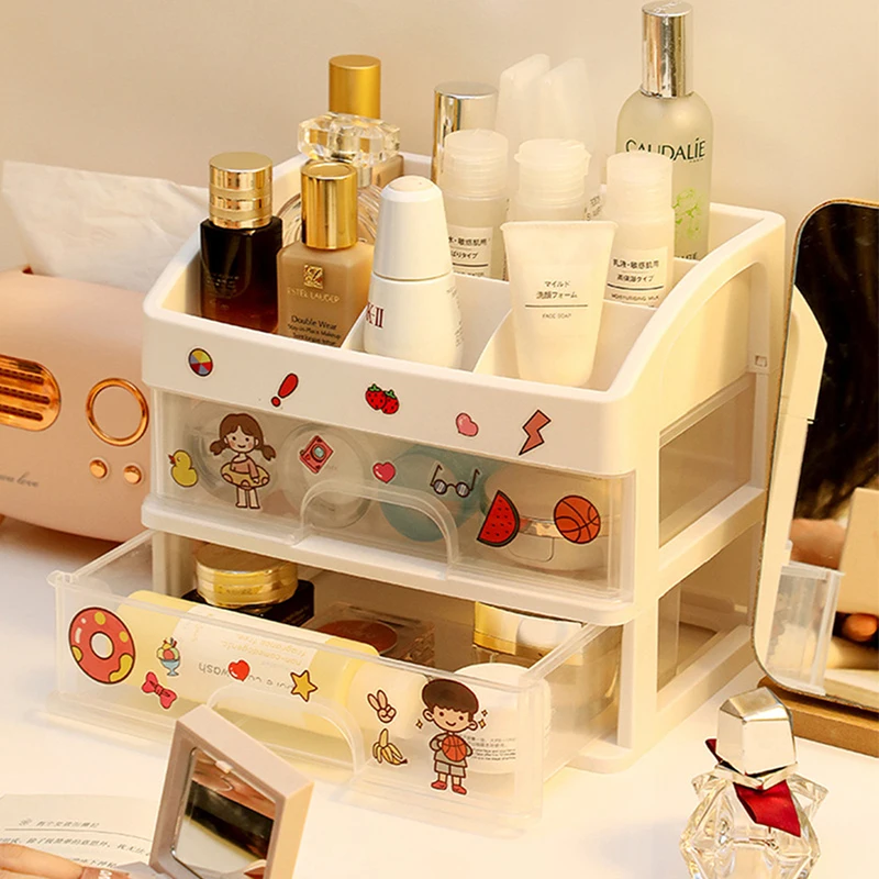 Storage drawer PP  transparent   Desktop storage box  for cosmetics and daily sundries   plastic cosmetic storage